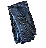 Перчатки кожаные мужские из лайковой натуральной кожи люкс качества на шерстяной подкладке три стежка