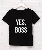 Женская футболка с надписью "Да, босс"