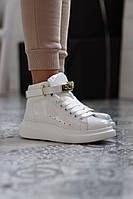 Женские кроссовки Alexander McQueen Sneakers High White Premium Александр Маквин