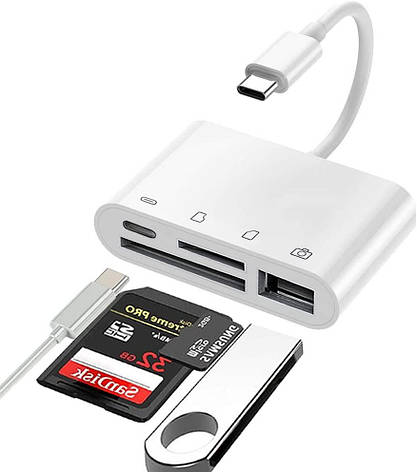 Пристрій читання карт пам'яті USB C на SD 4 в 1, Amazon, Німеччина, фото 2