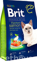 Сухий корм "Brit Premium by Nature Cat  Sterilized Salmon" з лососем для котів,  8кг