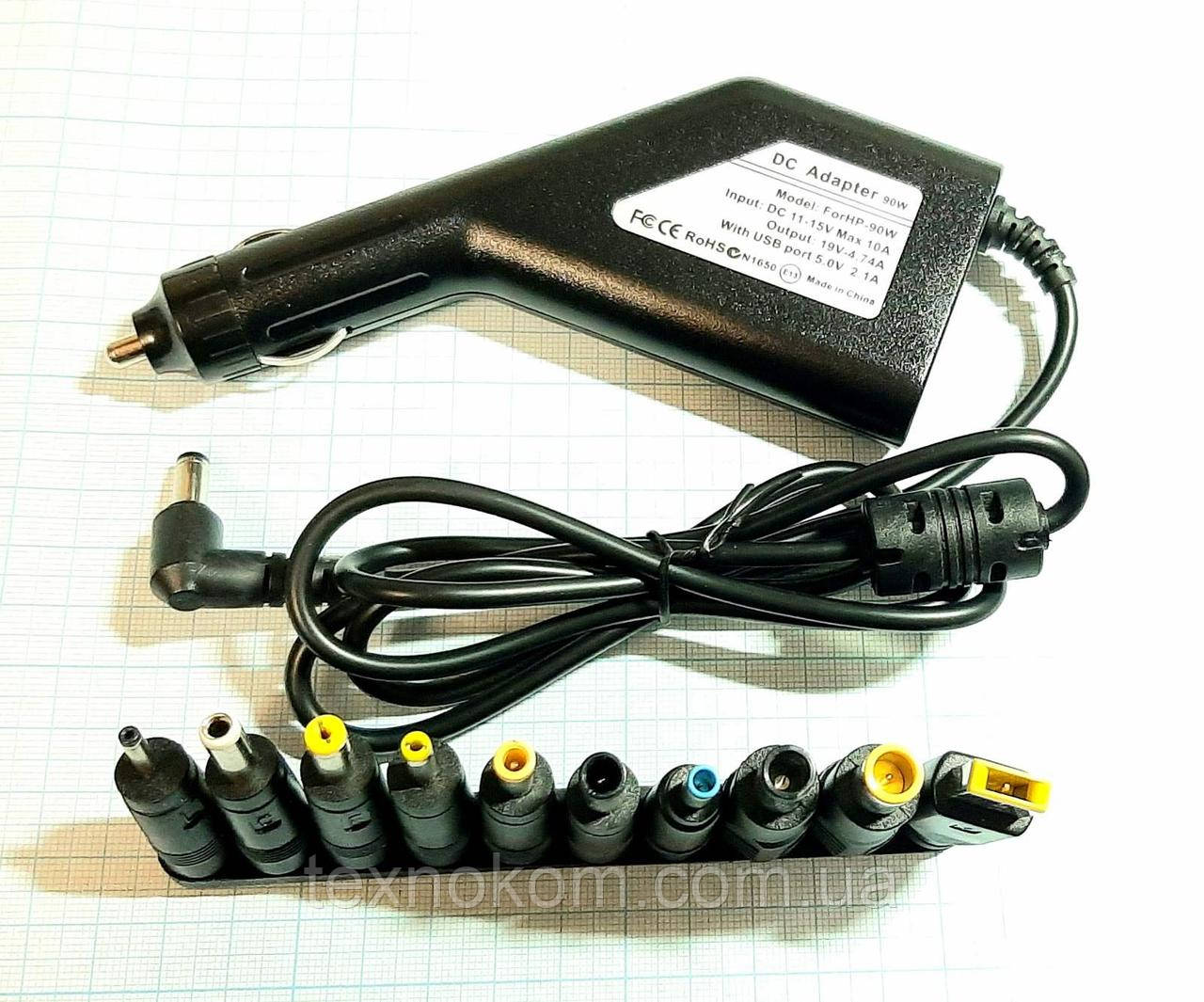 Автомобільний зарядний пристрій для ноутбуків, нетбуків 19 В, 4.74 А, штекер 7,4-5,0 мм, 90Вт, Dell D410