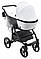 Коляска 2 в 1 Bair City ECO 23 білий/ чорний, фото 4