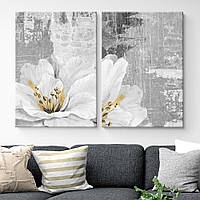 Картина на полотні Modern white flower 2 set