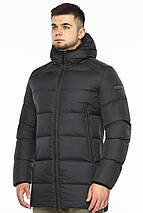 Чоловіча зимова курточка в графітовому кольорі модель 37055, фото 2
