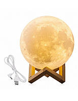 Сенсорний 3D світильник, декоративний нічник Moon,Луна 15 см