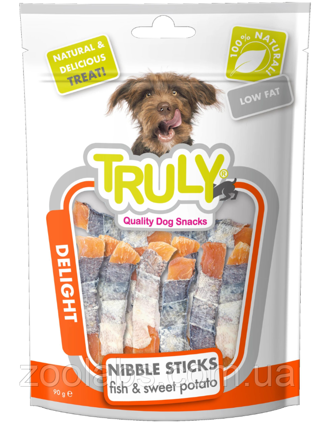 Ласощі Truly для собак батат в рибній шкурці | Truly Nsbble Sticks Fish Sweet Potato 90 грам