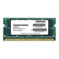 Оперативна память Patriot PSD38G16002S 8 GB SO-DIMM DDR3 1600 MHz