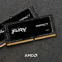 Оперативная память Kingston FURY 16GB (2x8GB) SO-DIMM DDR4 2666 MHz Impact Black (KF426S15IBK2/16)