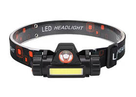 Ліхтар налобний YB-101 COB+LED із вбудованим акумулятором, usb зарядка, магніт