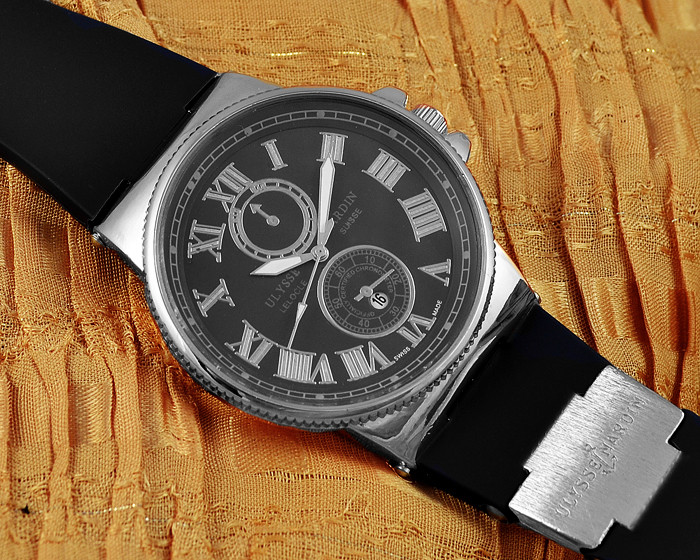 Чоловічий наручний годинник Ulysse Nardin Quartz Maxi Marine Chronometer Gold Black