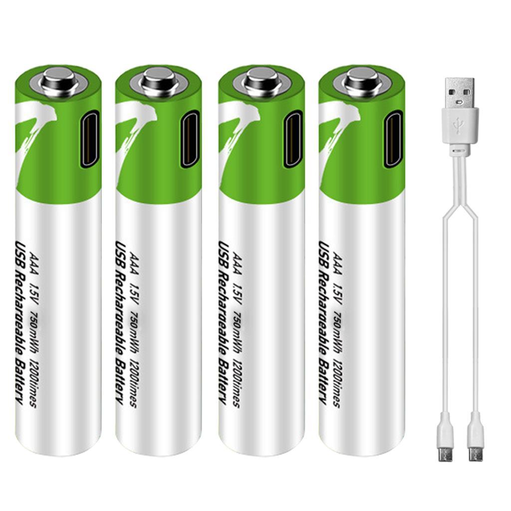 Акумулятори Smartools (мікропальчикові) ААA 750Mah 1.5V із заряджанням Type-C — блістер (4 шт) + кабель Type-C, фото 1