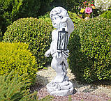 Садова фігура Хлопчик із ліхтарем + LED 81х39х25 см, фото 3