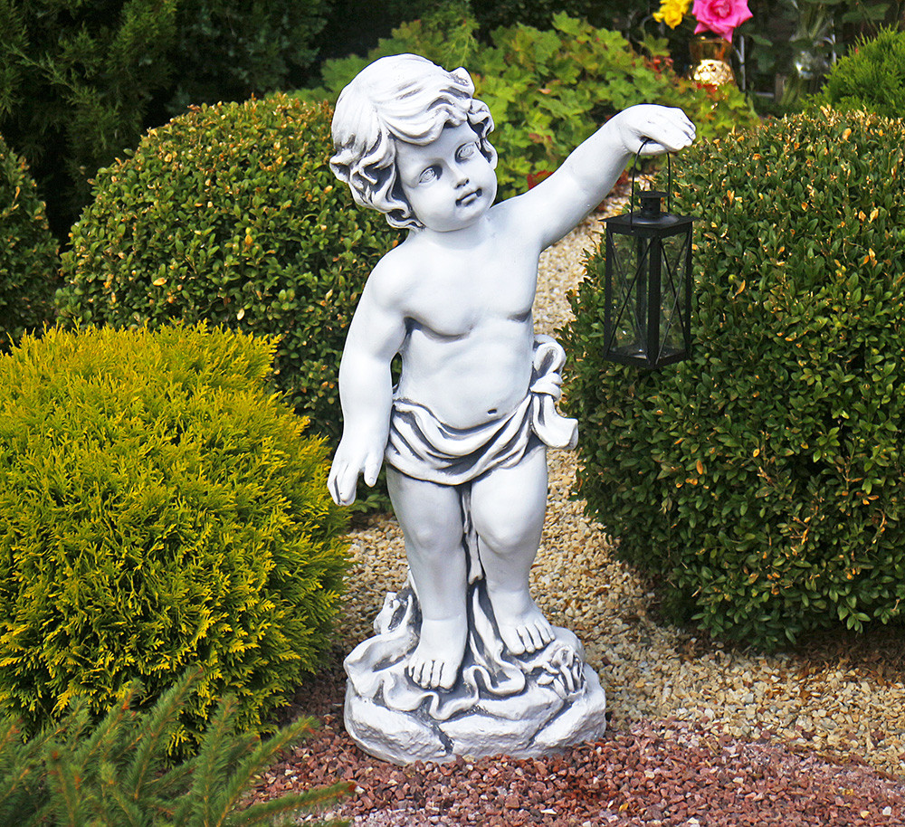Садова фігура Хлопчик із ліхтарем + LED 81х39х25 см