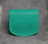 Унікальна шкіряна сумка через плече, модель "Квітка", фото 6