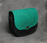 Унікальна шкіряна сумка через плече, модель "Квітка", фото 7