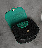 Унікальна шкіряна сумка через плече, модель "Квітка", фото 9