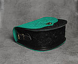 Унікальна шкіряна сумка через плече, модель "Квітка", фото 8