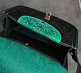 Унікальна шкіряна сумка через плече, модель "Квітка", фото 10