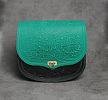 Унікальна шкіряна сумка через плече, модель "Квітка", фото 5