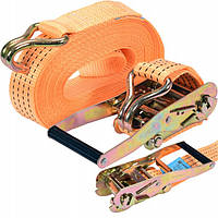 Стяжний Ремінь(Лента)Трос(50мм х 1000см)2000/4000кг з Трещоткою(Храповим)Механізмом Для Кріплення(Вантажа)Багажа VOREL 82411