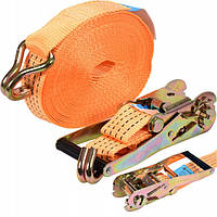 Стяжний Ремінь(Лента)Трос(50мм х 1200см)2000/4000кг з Трещеткою(Храповим)Механізмом Для Кріплення(Вантажа)Багажа VOREL 82412