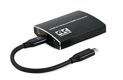 Адаптер Cablexpert (A-CM-HDMIF2-01) USB-C — 2HDMI/PD/Аудіо 3,5