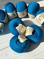 Пряжа дитяча Baby Wool 822 темно-блакитна Baby Wool XL 821 вовняна пряжа для в'язання дитяча напіввовна