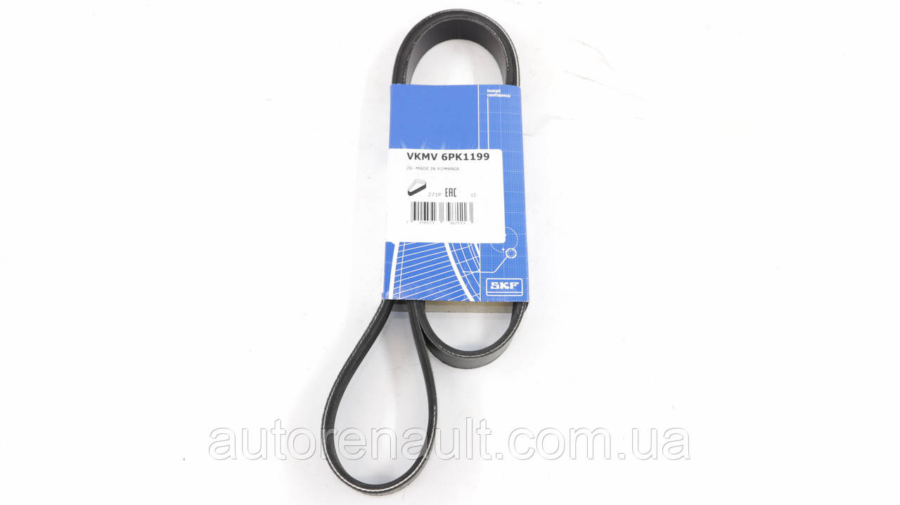 Полікліновий ремінь (+AC) на Рено Меган 2 1.5 dCi/1.4i 16v/1.6i 16v SKF (Швеція) VKMV6PK1199