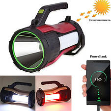 Ліхтар переносний T96-LED+COB(white+red), power bank, сонячна батарея, фото 3