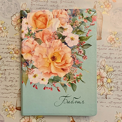 Біблія синодальна перекладна квіткова біблія для жінок на замку шкірозамінник середній формат