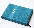 Біблія українською мовою переклад Огієнко з пошуковими індексами середній формат 14*20 см блакитного кольору, фото 3