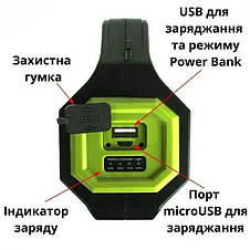 Ліхтар переносний T95-LED+COB(white+red), power bank, сонячна батарея, фото 4