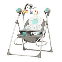Электронные качели шезлонг для младенцев 3 в 1 CARRELLO Nanny Azure Star с каруселью и музыкой и пультом