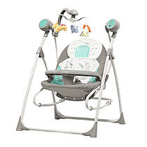Електронні гойдалки шезлонг для немовлят 3 в 1 CARRELLO Nanny Azure Star з каруселлю та музикою і пультом