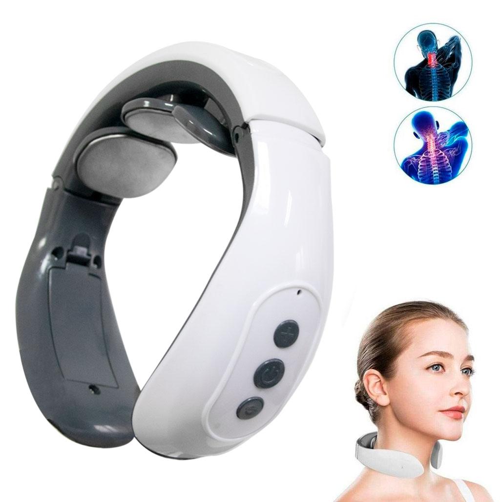 Масажер для шиї "Smart Neck Massager HX-1680" Білий, електро імпульсний масажер для шийного відділу (массажер)