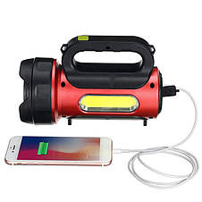 Ліхтар переносний T93-LED+COB(white+red), power bank, сонячна батарея, фото 4