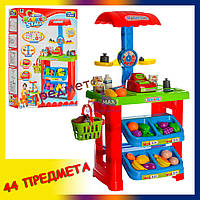 Детский магазин супермаркет с кассовым аппаратом 661-79, игровой набор продавца, набор игрушечных продуктов