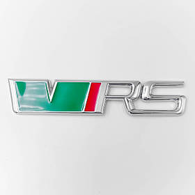 Емблема шильдик металевий, VRS SKODA (Шкода) зелений + хром.