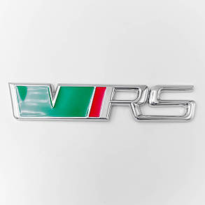 Емблема шильдик металевий, VRS SKODA (Шкода) зелений + хром., фото 1