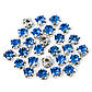 Стрази в оправі пришивні Круглі 8 мм Синій 30 шт., фото 2