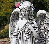 Садова фігура Ангел з трояндою 76х31х28 см, фото 10