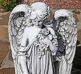 Садова фігура Ангел з трояндою 76х31х28 см, фото 9