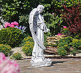Садова фігура Ангел з трояндою 76х31х28 см, фото 4