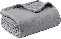 Bedsure Fleece Blanked Sofa Throw - Универсальное одеяло Fluffy серебристо-серое, 130x150 см