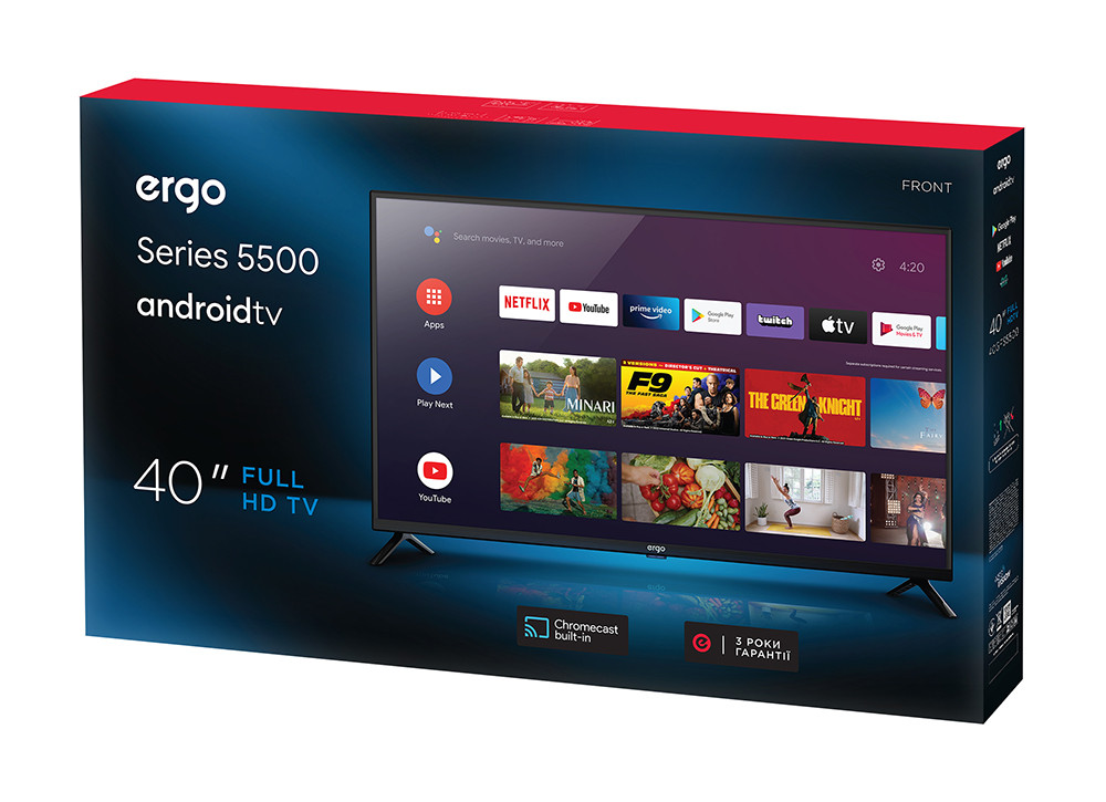 Купить Телевизор LED ERGO 40" 40GFS5500 Smart TV Черный, цена 11999 грн ...