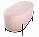 М'який овальний інтер'єрний пуф сучасний, банкетка для відвідувачів на металевому каркасі Soft Beige AMF, фото 3