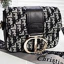Сіра жіноча маленька сумочка через плече брендова модна популярна міні сумка клатч крос боді на ремінці, фото 5