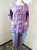 Якісна жіноча піжама для сну, домашній костюм великого розміру роз.62 (7XL)