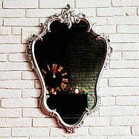 Дзеркало навісне Ренесанс в декоративній рамі срібло ТМ Миро-Марк